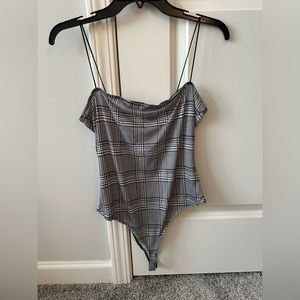 American Threads Black and White Bodysuit with Houndstooth details